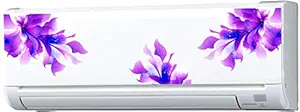 DivineDesigns Purple Flowers & Butterflies PVC Vinyl AC Sticker | Decorative Split AC Skin