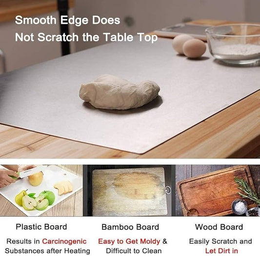 Stainless Steel Chopping Board, (Pack of 1) Sliver (37/31/1 -CM)