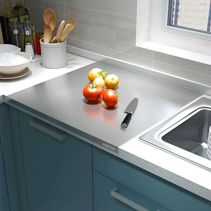 Stainless Steel Chopping Board, (Pack of 1) Sliver (37/31/1 -CM)